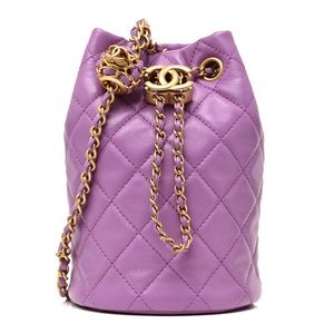 CHANEL Purple Pearl Crush Drawstring Bag